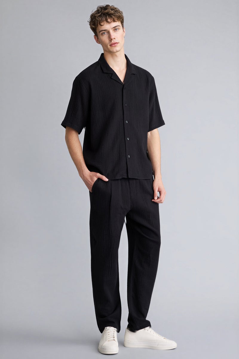 DeFacto Black Man Relax Fit Cotton Trousers Casual - Image 1